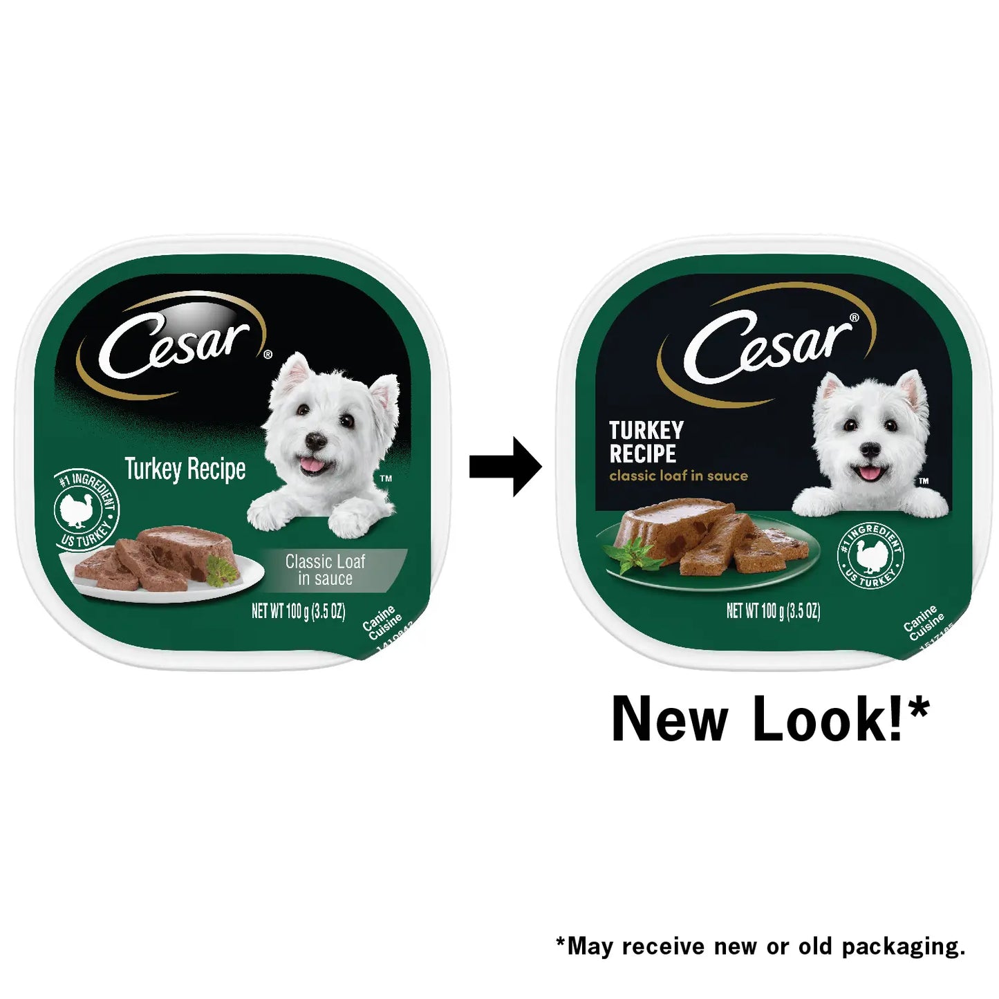 New Look of Cesar Classic Loaf in Sauce Adult Wet Dog Food Turkey 3.5-ozCesar Classic Loaf in Sauce Adult Wet Dog Food Turkey 3.5-oz