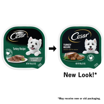 New Look of Cesar Classic Loaf in Sauce Adult Wet Dog Food Turkey 3.5-ozCesar Classic Loaf in Sauce Adult Wet Dog Food Turkey 3.5-oz
