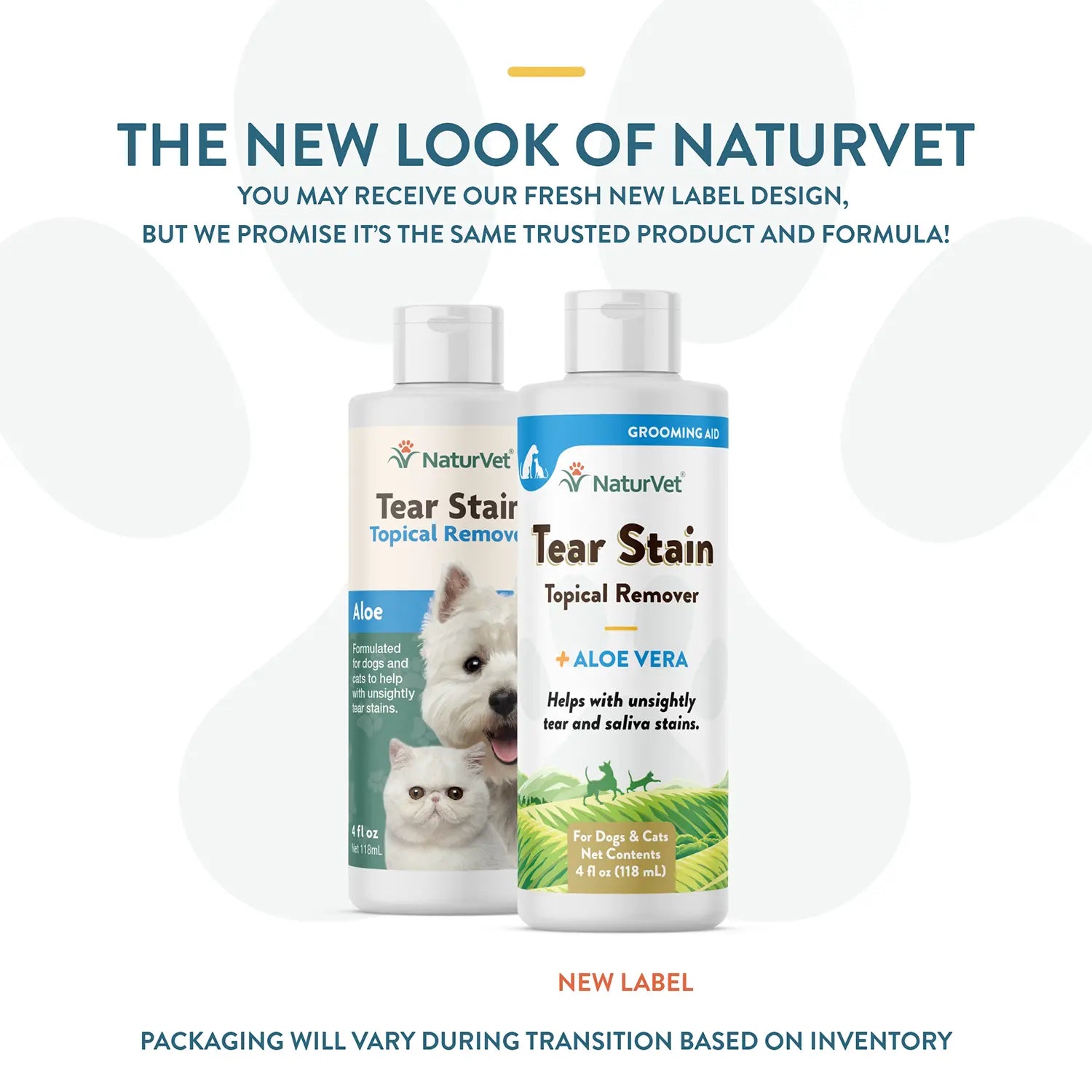 New Look of NaturVet Tear Stain Topical Remover for Dogs & Cats 4-oz