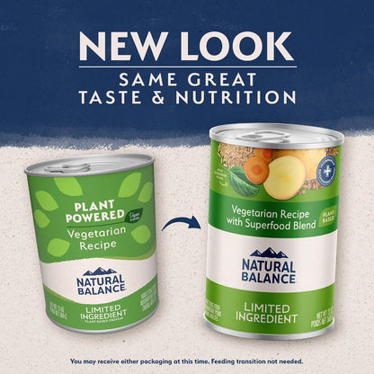New Look of Natural Balance Pet Foods L.I.D Plant Powered Vegan Friendly Vegetarian Recipe Canned Dog Food 13-oz