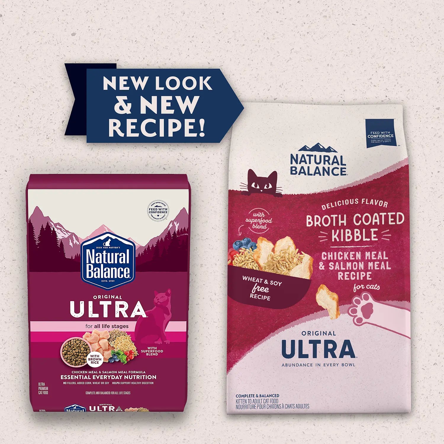 New Look of Natural Balance Pet Foods Original Ultra Broth Coated Adult Dry Cat Food Chicken Meal & Salmon Meal 15-lb