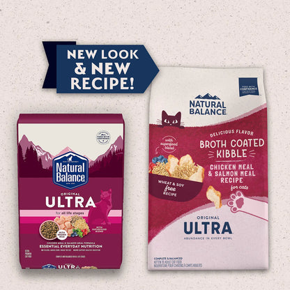 New Look of Natural Balance Pet Foods Original Ultra Broth Coated Adult Dry Cat Food Chicken Meal & Salmon Meal 15-lb