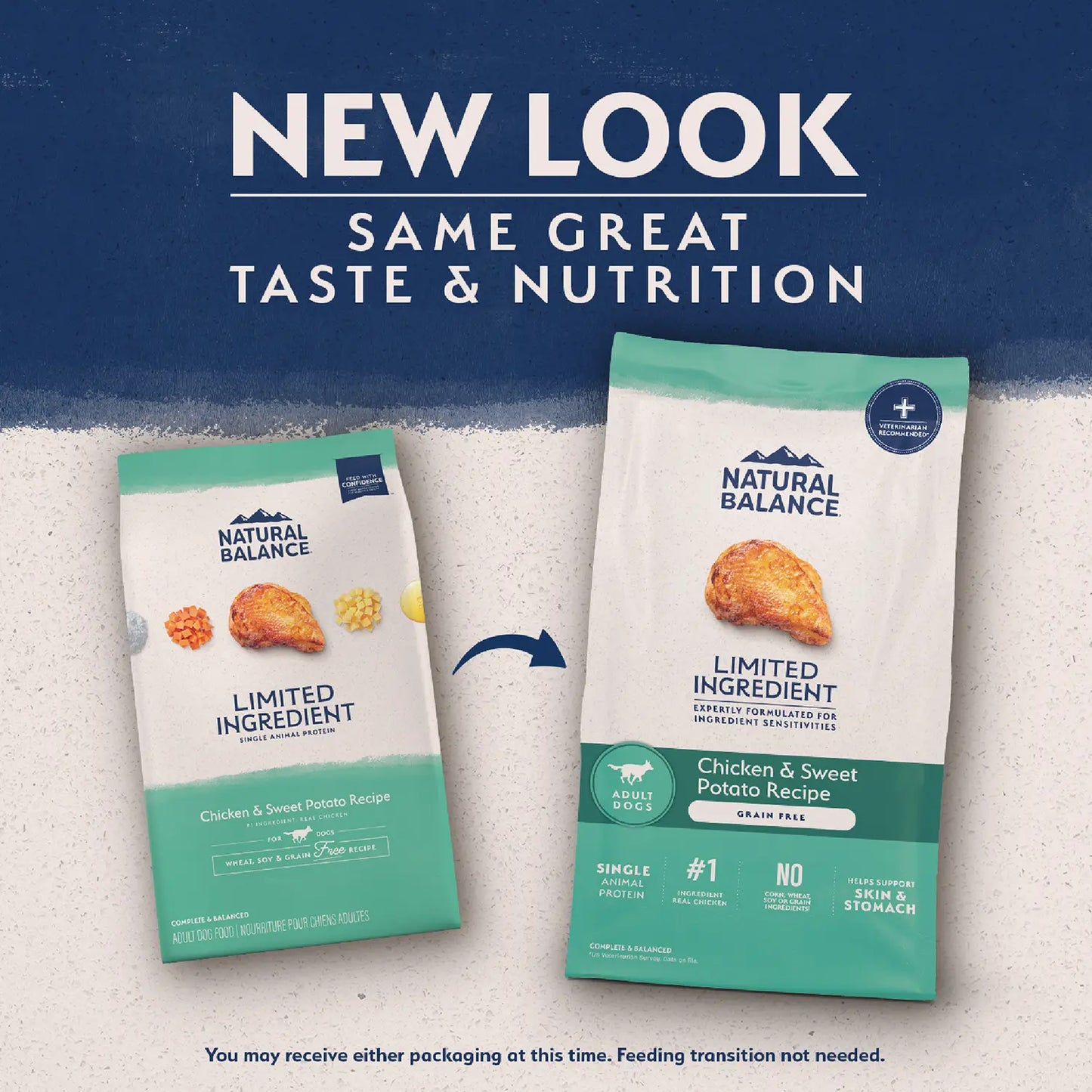 New Look of Natural Balance Limited Ingredient Grain-Free Adult Dry Dog Food Chicken & Sweet Potato Recipe 24-lb