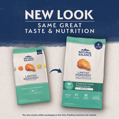 New Look of Natural Balance Limited Ingredient Grain-Free Adult Dry Dog Food Chicken & Sweet Potato Recipe 24-lb