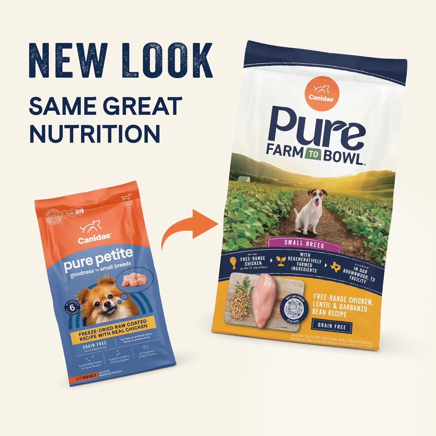 New Look of CANIDAE PURE Petite Goodness for Small Breed Freeze-Dried Raw Coated Adult Dry Dog Food Chicken 4-lb