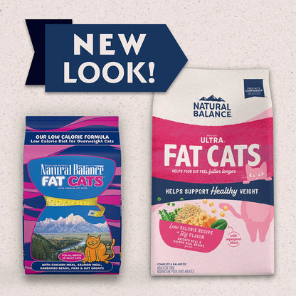 New Look of Natural Balance Pet Foods Original Ultra Fat Cats Dry Cat Food Chicken Meal & Salmon Meal 15-lb
