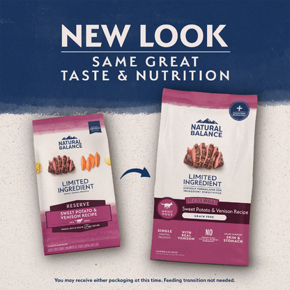 New Look of Natural Balance Pet Foods Limited Ingredient Reserve Grain Free Adult Dry Dog Food Sweet Potato & Venison 22-lb