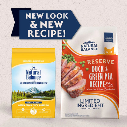 New Look of Natural Balance Pet Foods Limited Ingredient Reserve Grain Free Dry Cat Food Green Pea & Duck 10-lb