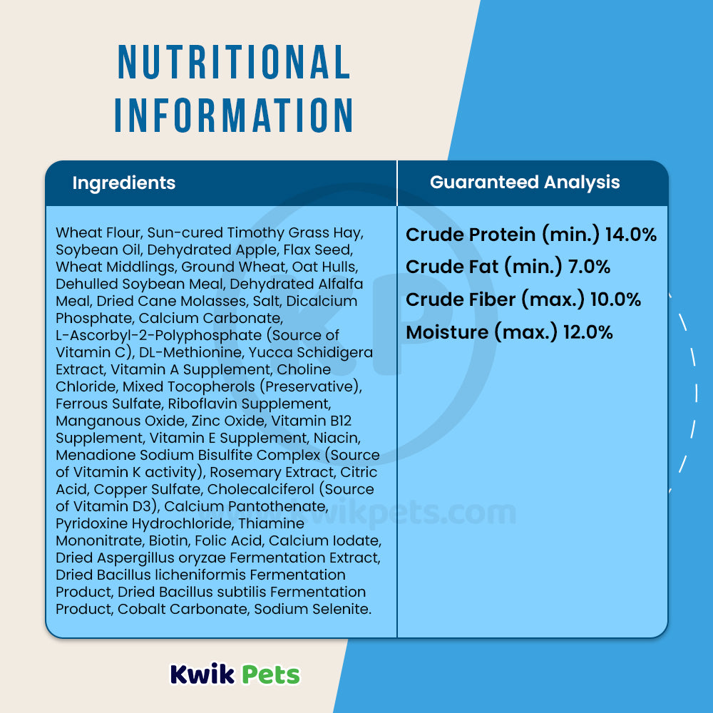 Nutritional info of Kaytee Timothy Biscuits Baked with Carrot Small Animal Treats 10-oz