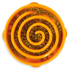 Outward Hound Fun Feeder Interactive Dog Bowl Slow Feeder Orange Large