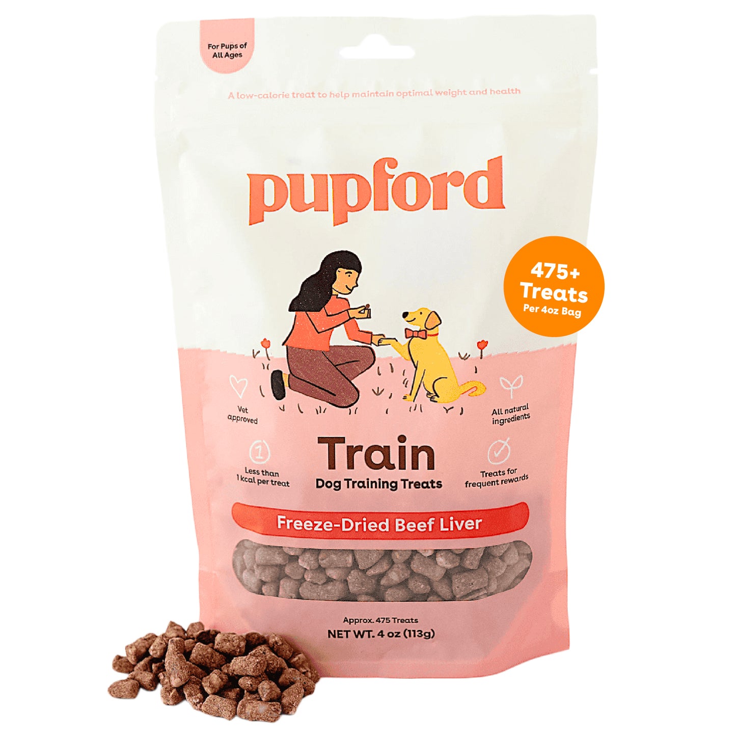 Pupford Freeze-Dried Beef Liver Training Dog Treats 4-oz, Kwik Pets