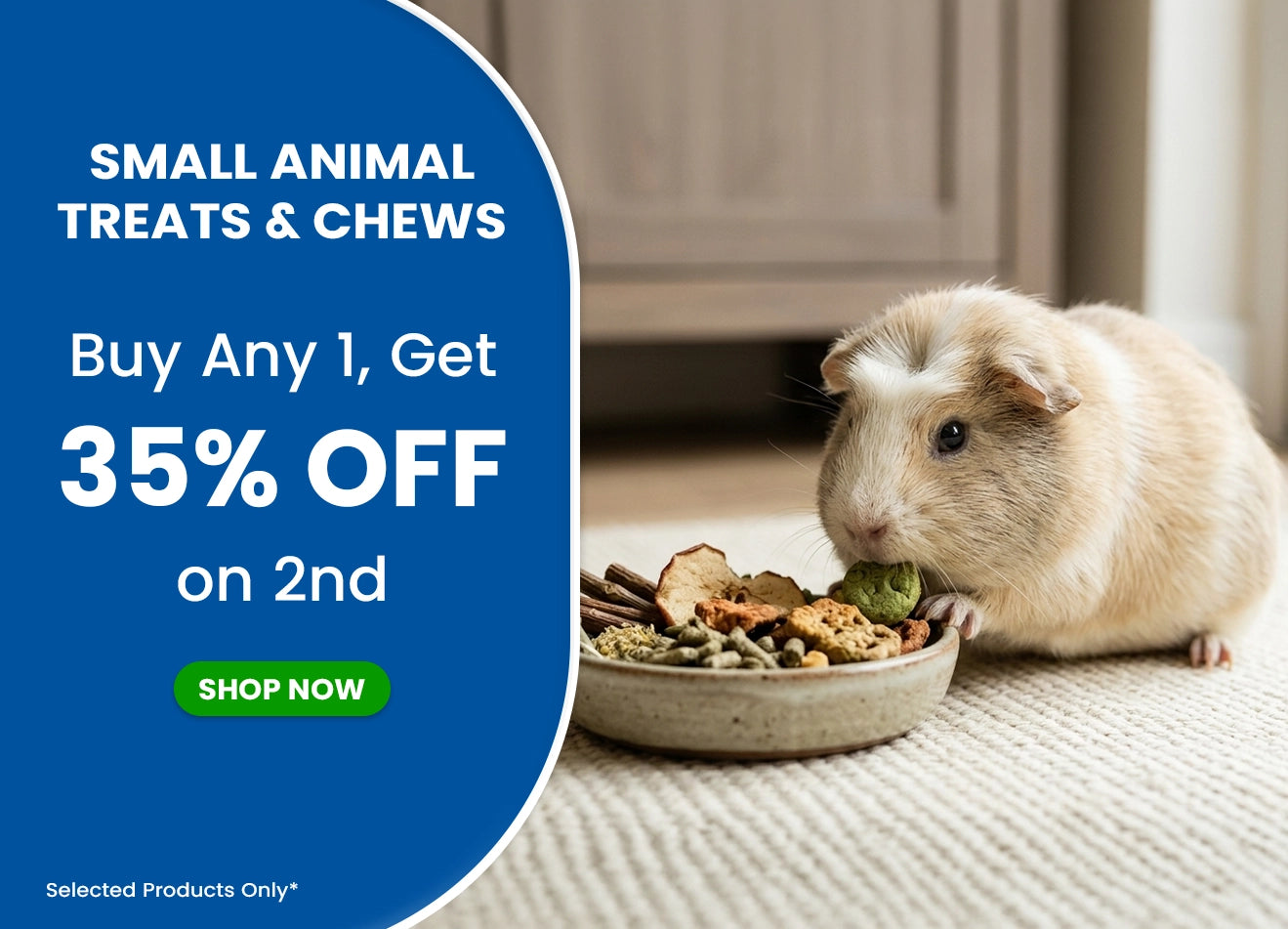Get 35% off on 2nd Small animal treats & chews