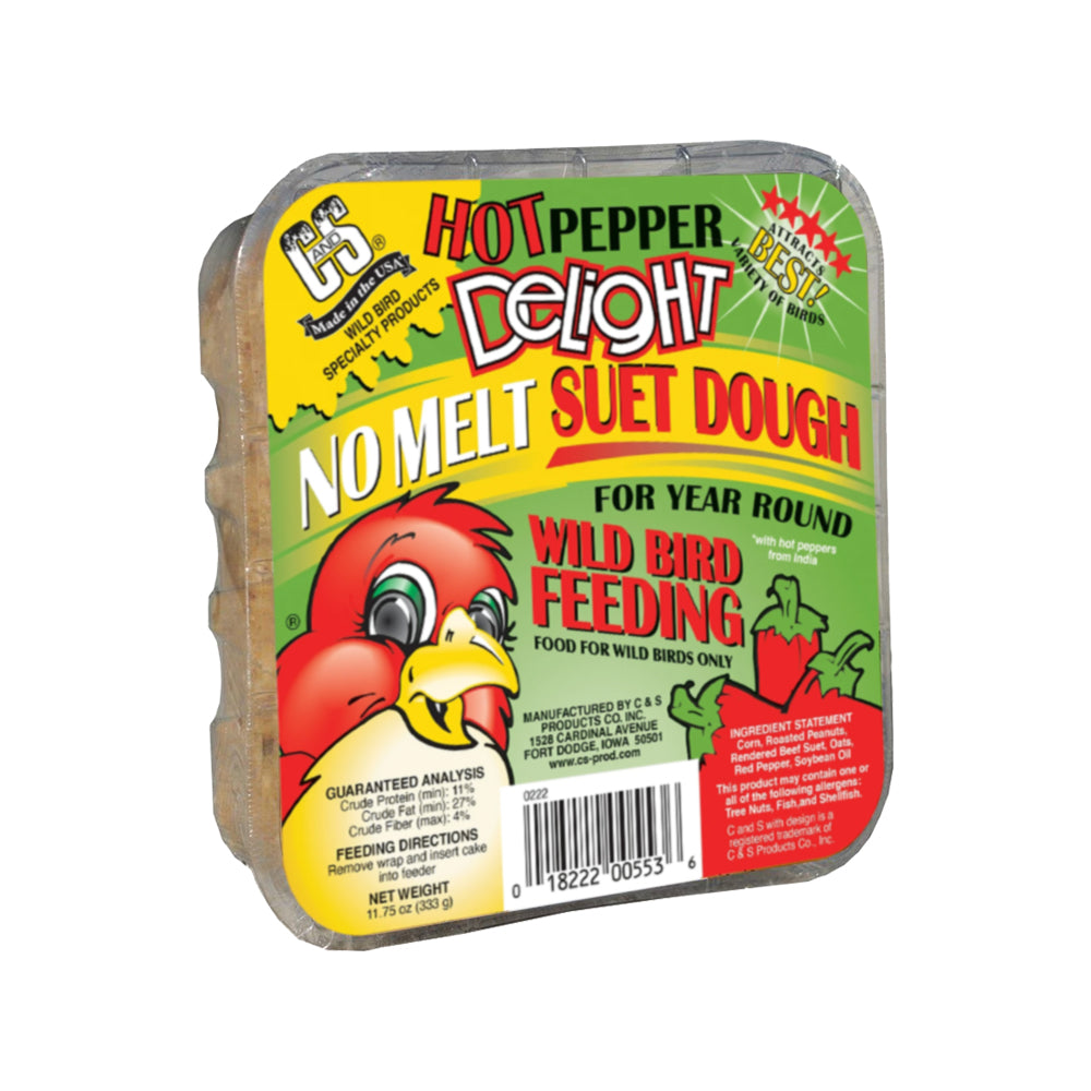Side of C&S Hot Pepper Delight No Melt Suet Dough for Wild Birds 11.75-oz