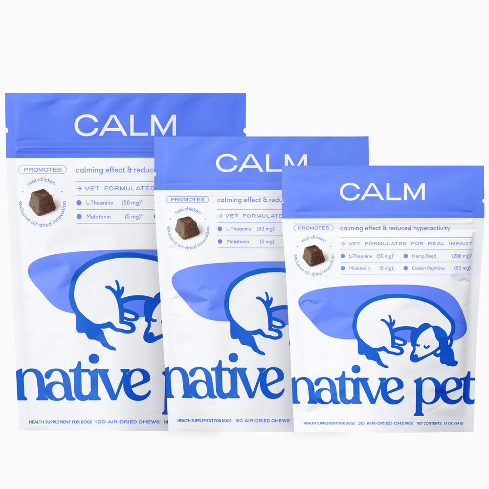 Native Pet Anxiety & Calming Chews Supplement for Dogs 30 Count, Kwik Pets
