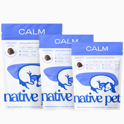 Native Pet Anxiety & Calming Chews Supplement for Dogs 30 Count, Kwik Pets