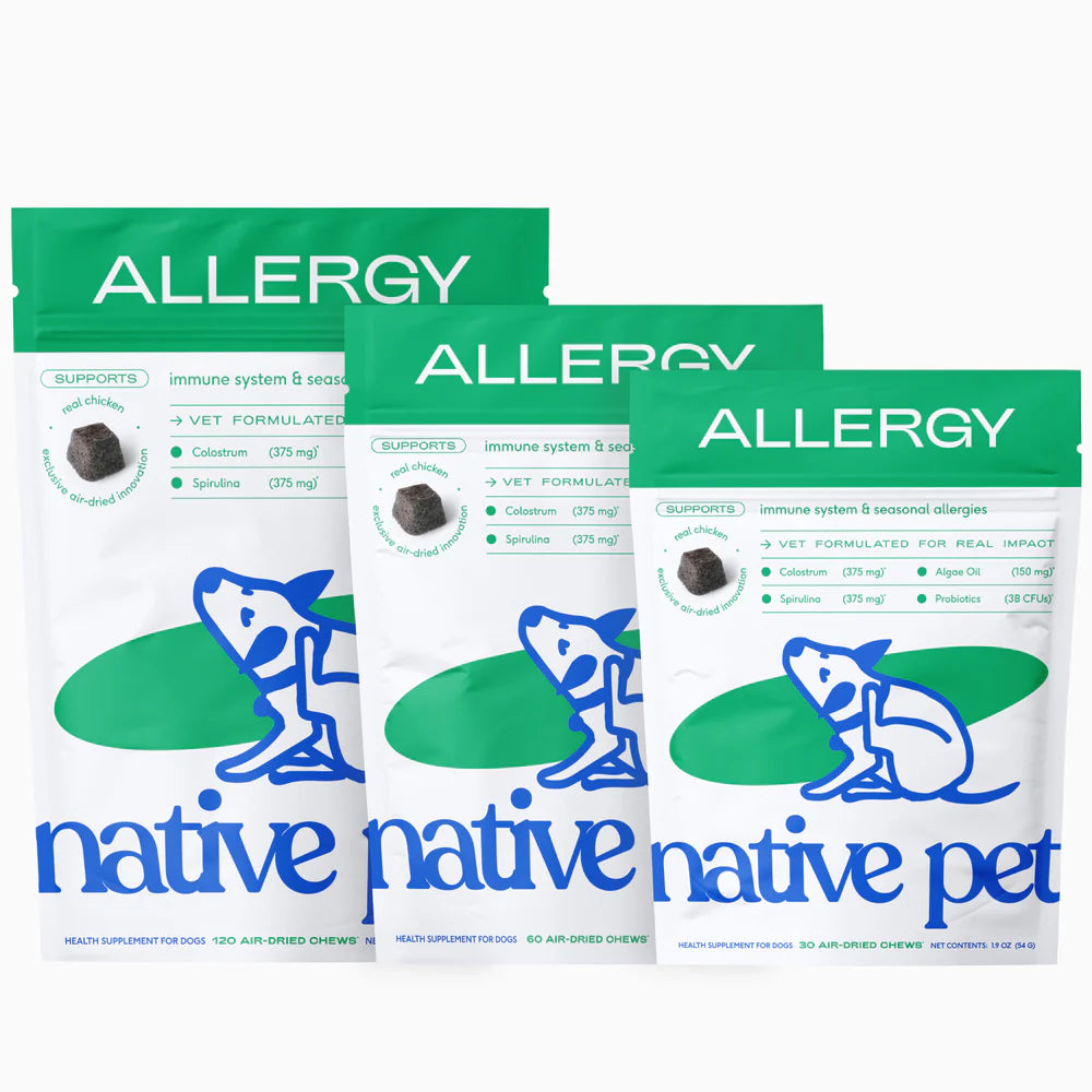Native Pet Allergy Chews Immune & Itch Relief Supplement for Dogs 30 Count, Kwik Pets