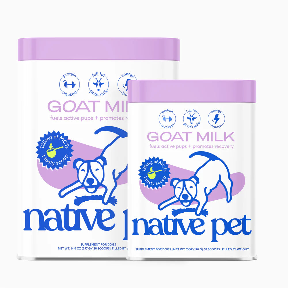 Native Pet Goat Milk Powder Recovery & Energy Support for Active Dogs 7-oz, Kwik Pets