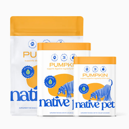Native Pet Organic Pumpkin Fiber Powder Digestive Supplement for Dogs 8-oz, Kwik Pets
