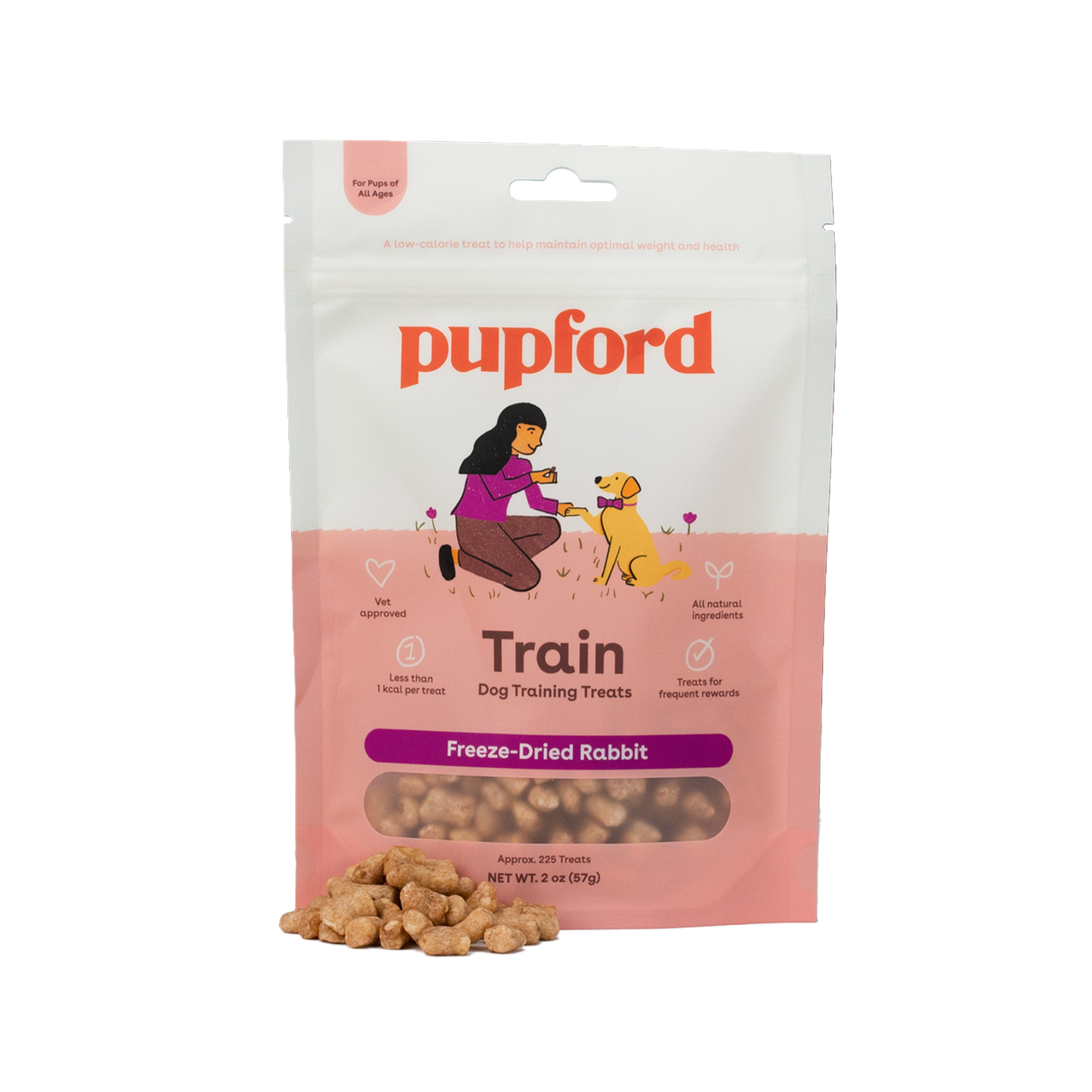 Pupford Freeze-Dried Rabbit Training Dog Treats 2-oz, Kwik Pets
