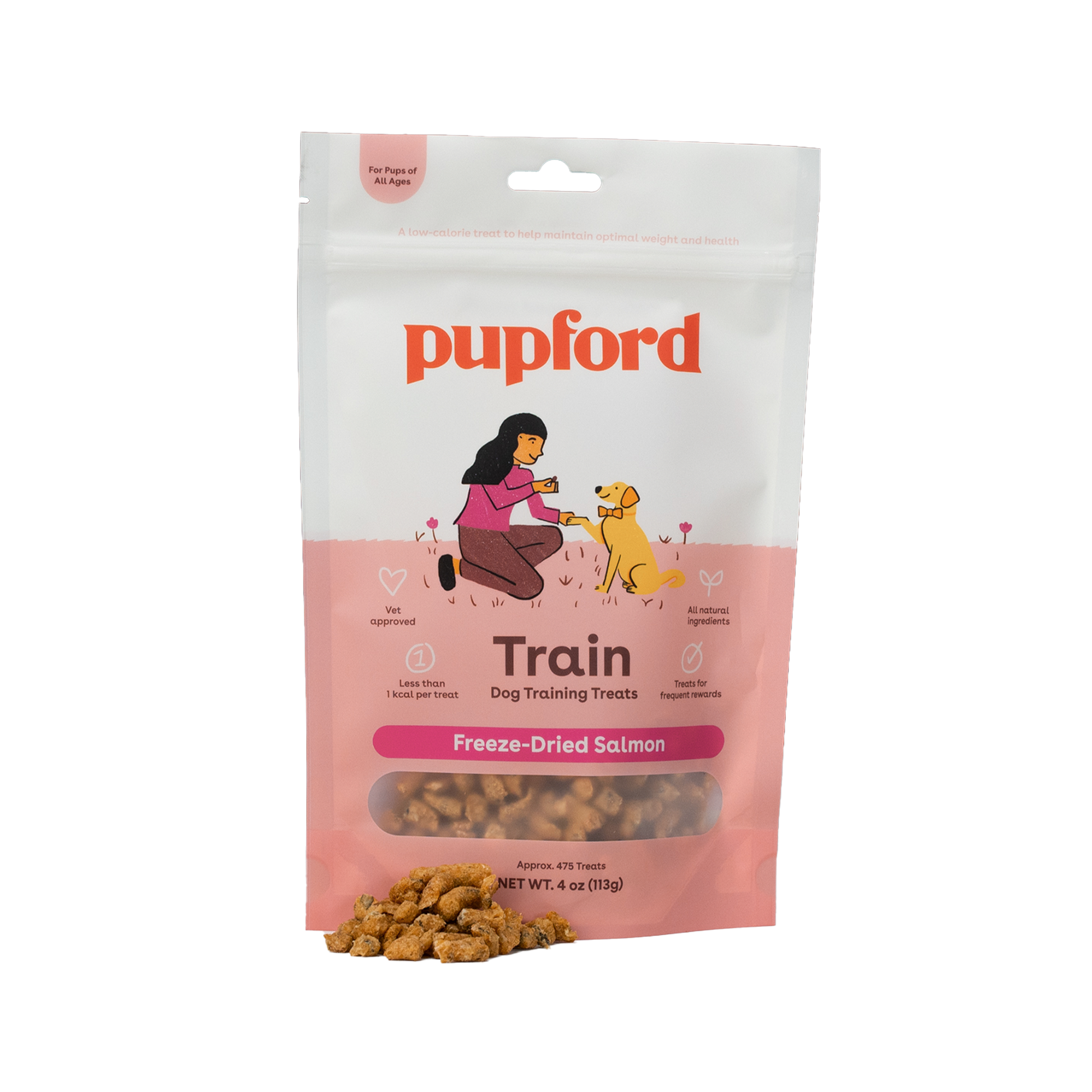 Pupford Freeze-Dried Salmon Training Dog Treats 4-oz, Kwik Pets