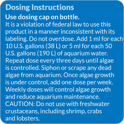 Usages Directions 2 of API AlgaeFix Freshwater Aquarium Algaecide 16-oz