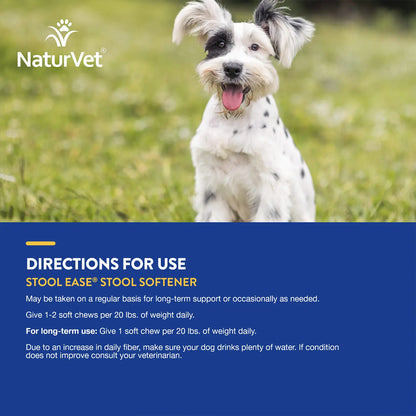 Usages Directions of NaturVet Stool Ease Soft Chews for Dogs 40 Count 4.2-oz