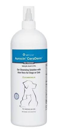 VetOne Aurocin CeraDerm Dog & Cat Ear Cleanser 8-oz