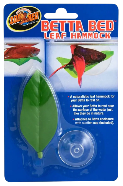 Front of Zoo Med Betta Bed Leaf Hammock Green Standard
