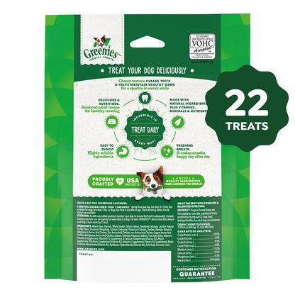 Back 2 of Greenies Original Dog Dental Treats Teenie 6-oz 22 Count