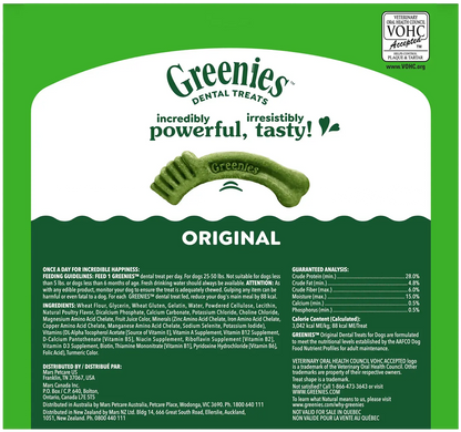 Back of Greenies Original Dog Dental Treats Regular 36-oz 36 Count