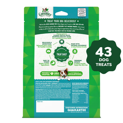 Back 2 of Greenies Fresh Dog Dental Treats Teenie 12-oz 43 Count