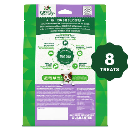 Back 2 of Greenies Blueberry Dog Dental Treats Large 12-oz 8 Count