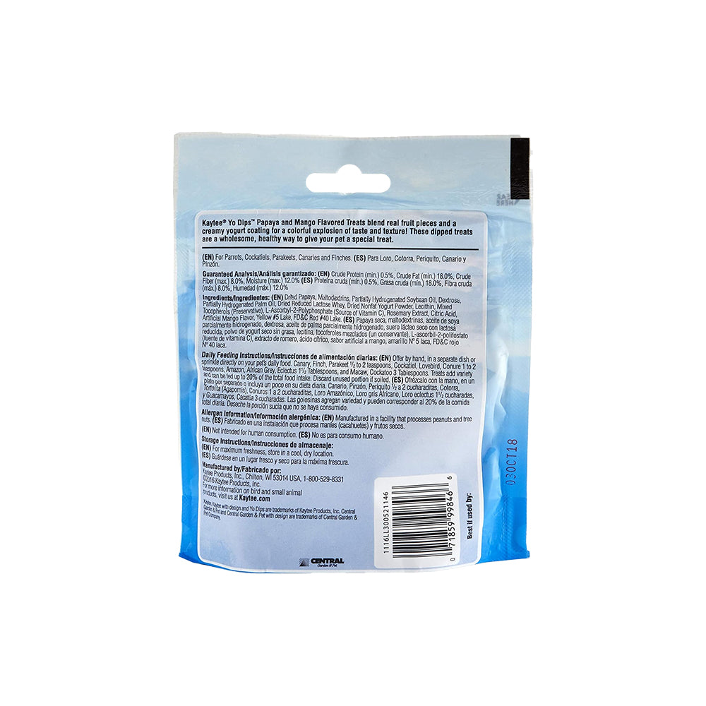 Kaytee Yo Dips Mango & Papaya Flavored Treat for All Pet Birds 2.5-oz, Kwik Pets