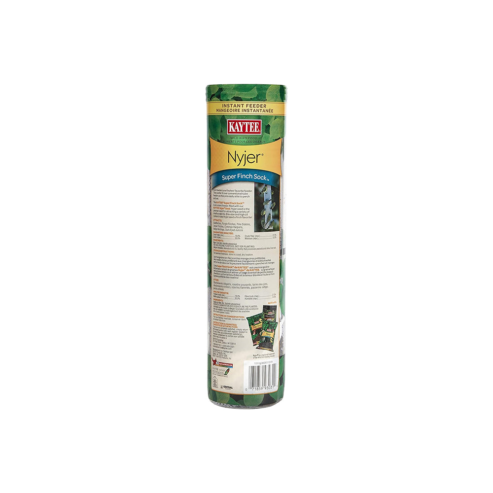 Kaytee Wild Bird Food Nyjer Super Finch Sock Instant Feeder 25-oz, Kwik Pets