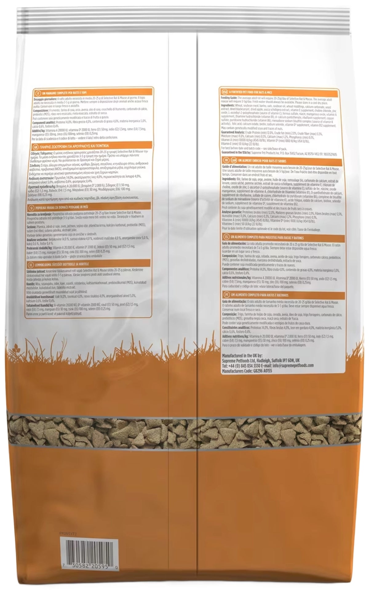 Back of Science Selective Complete Rat & Mouse Dry Food 4.38-lb