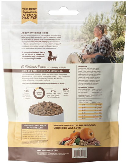Back of Badlands Ranch Superfood Complete Air-Dried Dog Food Wild Fish & Turkey 11.5-oz