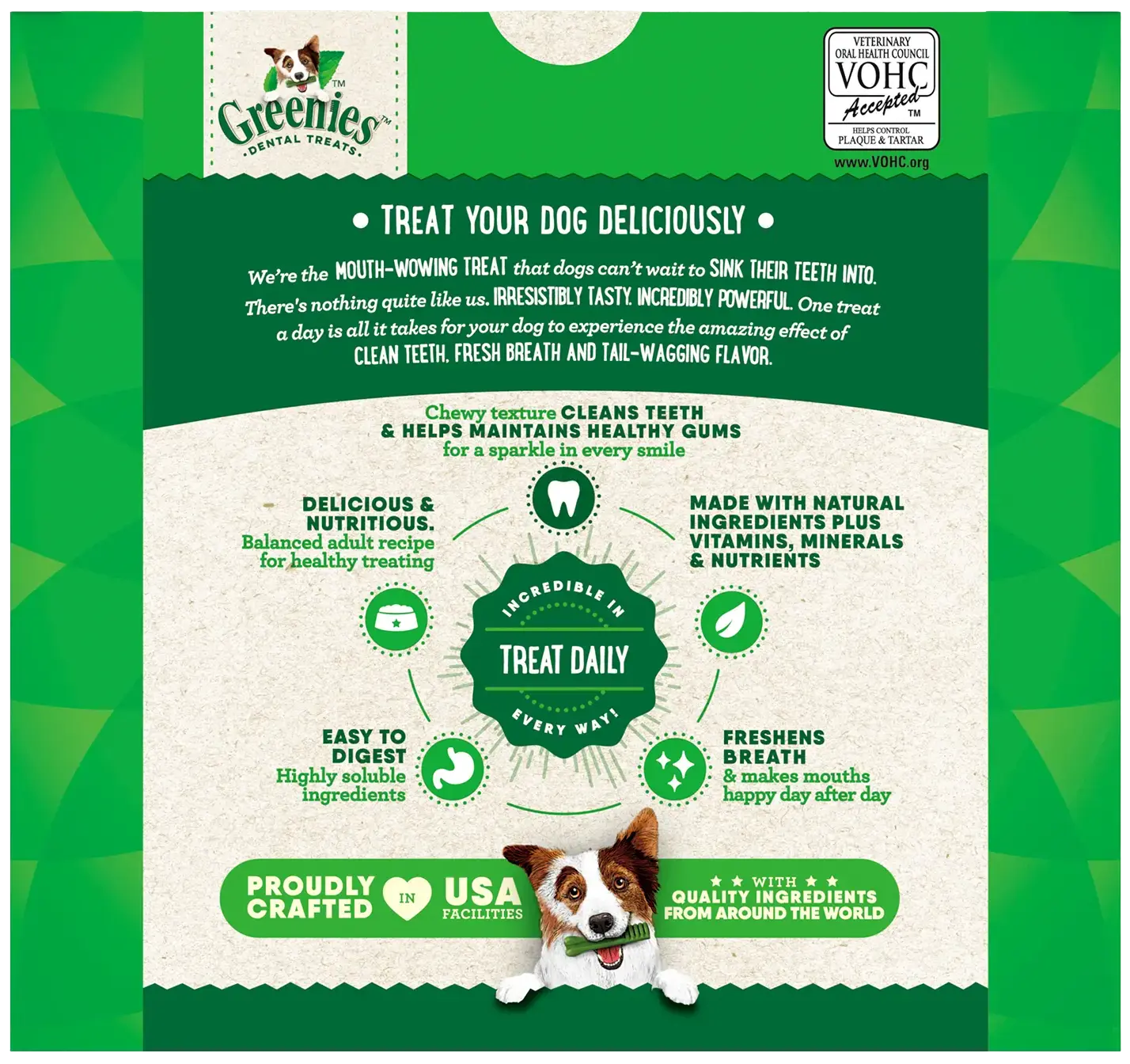 Back of Greenies Original Dog Dental Treats Large 36-oz 24 Count