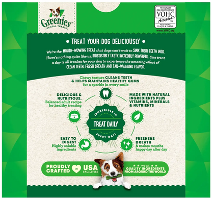 Back of Greenies Original Dog Dental Treats Large 36-oz 24 Count