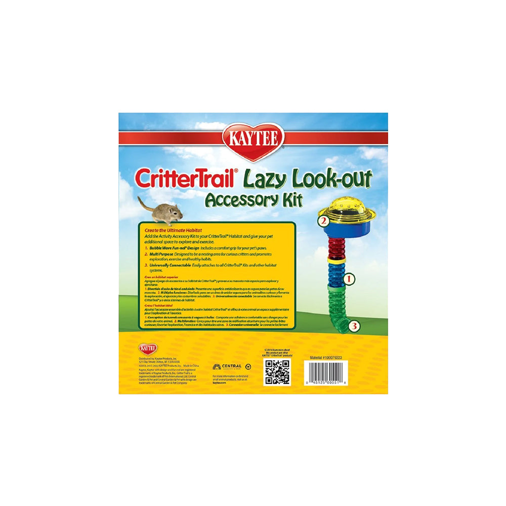 Back of Kaytee CritterTrail Lazy Look-Out Accessory Kit for Hamsters Gerbils & Mice 6 Count
