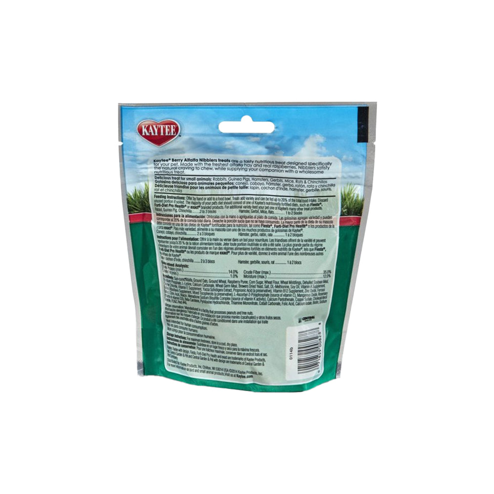 Kaytee Berry Alfalfa Nibblers Small Animal Crunchy Hay Treats 5-oz, Kwik Pets