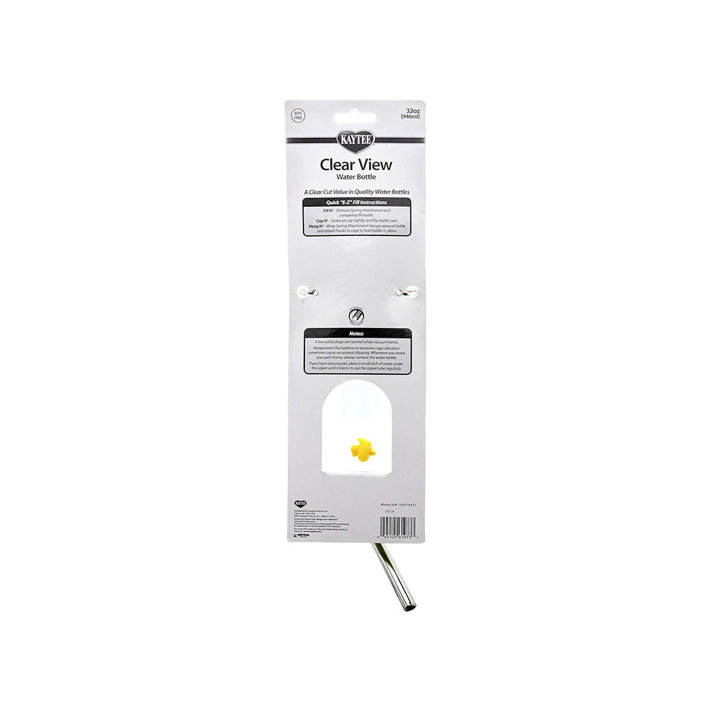 Back of Kaytee Clear Water Bottle Single 32-oz