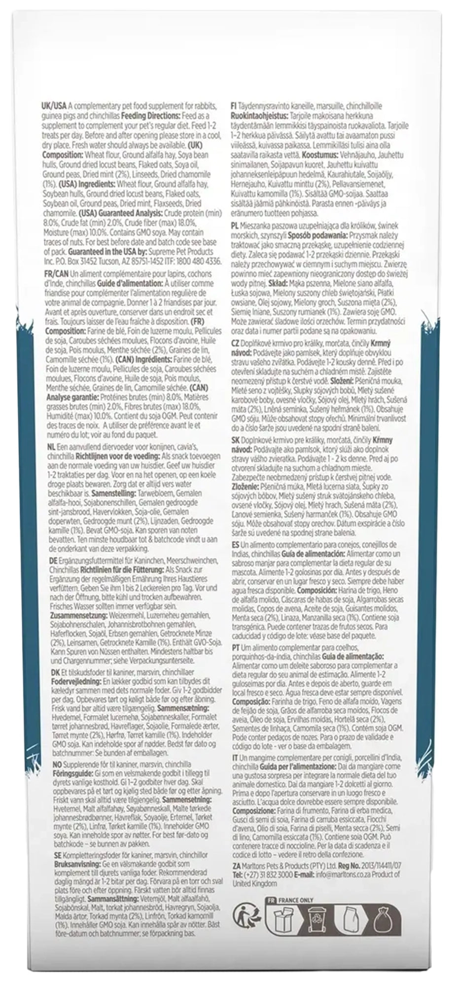 Back of Science Selective Digestive Care Supplement for Small Animals  3.5-oz