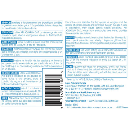 Back of API Freshwater Aquarium Salt 16-oz