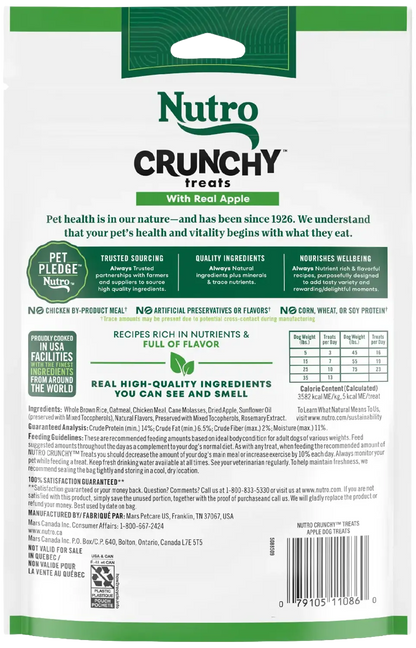 Back of Nutro Natural Choice Apple Crunchy Dog Treats 10-oz