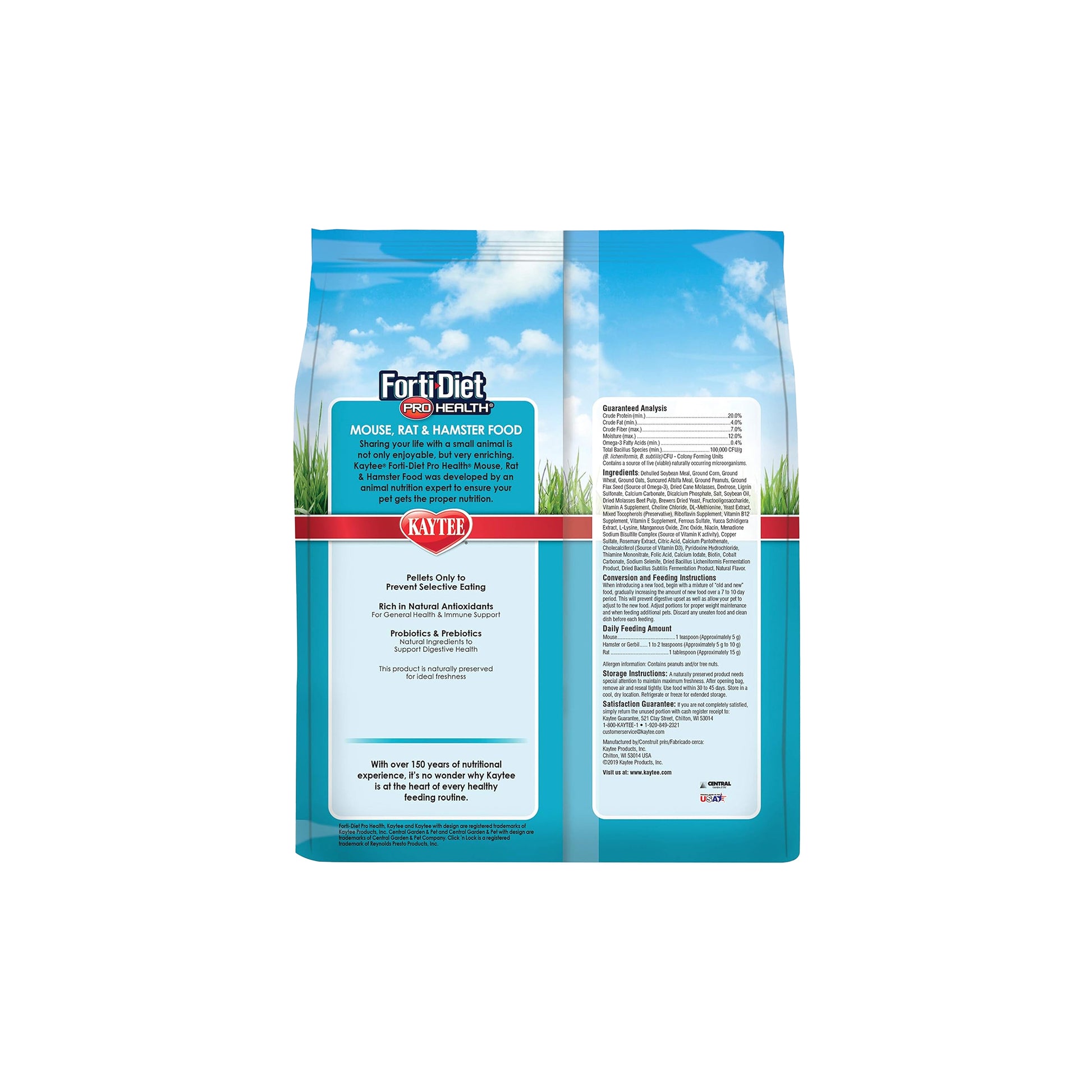 Kaytee Forti-Diet Pro Health Mouse Rat & Hamster Food 3-lb, Kwik Pets