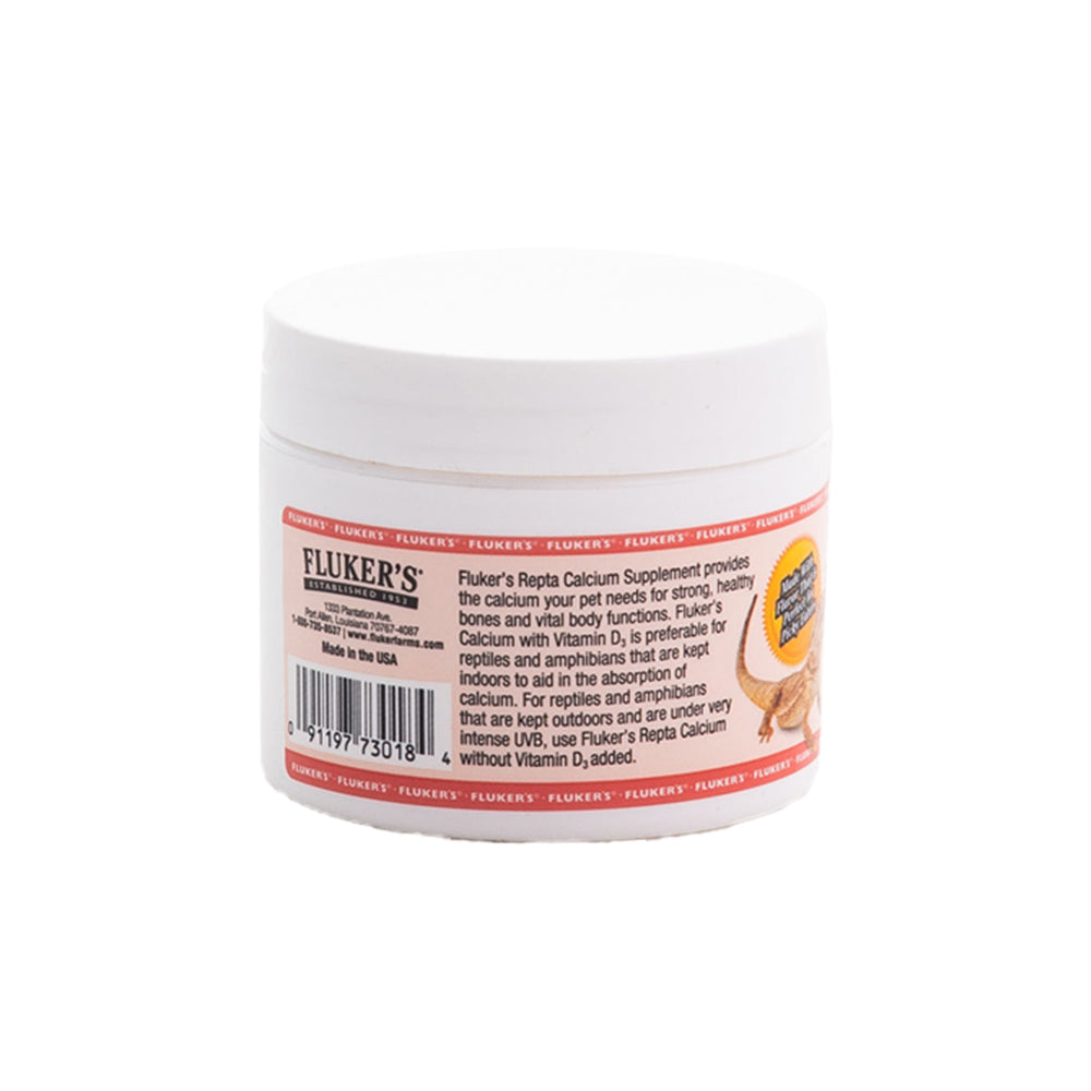 Back of Fluker's Repta Strawberry-Banana Flavored Calcium with Vitamin D3 4-oz