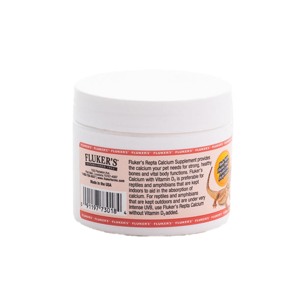 Back of Fluker's Repta Strawberry-Banana Flavored Calcium with Vitamin D3 4-oz