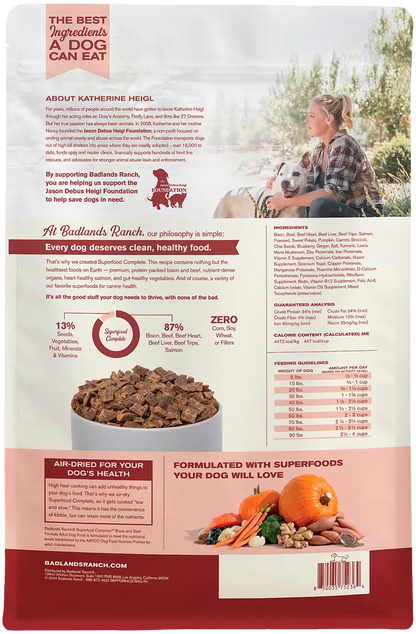 Back of Badlands Ranch Superfood Complete Air-Dried Dog Food Bison & Beef 64-oz