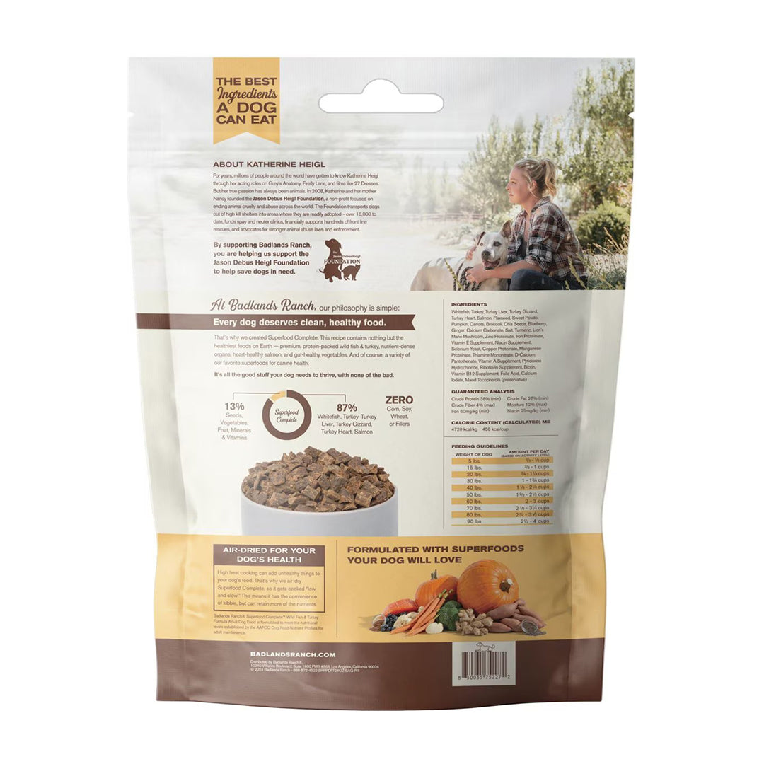 Back of Badlands Ranch Superfood Complete Air-Dried Dog Food Wild Fish & Turkey 24-oz