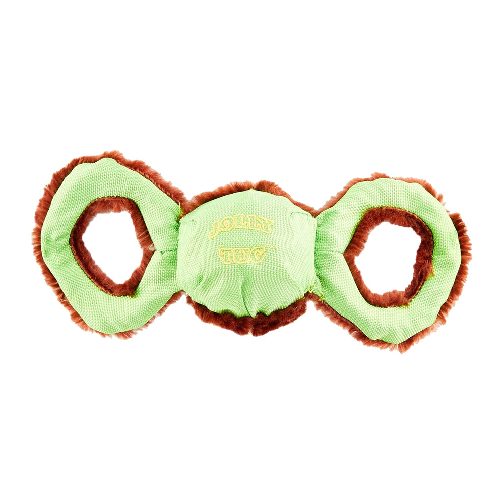 Back of Jolly Pet Tug-a-Mals Monkey Dog Toy Brown Small 3-in